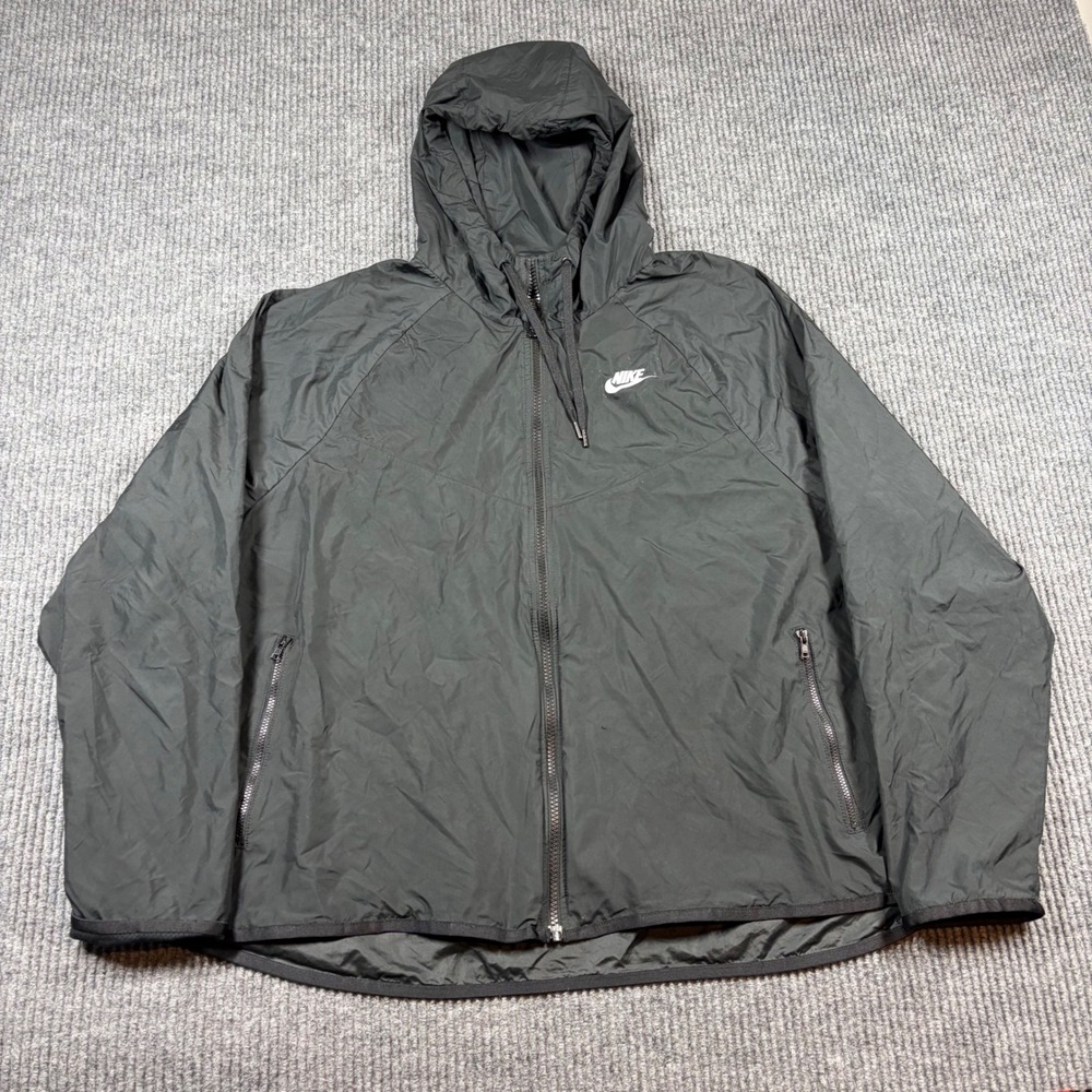 Nike Jacket Women's 1X‎ Windrunner Windbreaker Black Full Zip Hooded CJ0415
